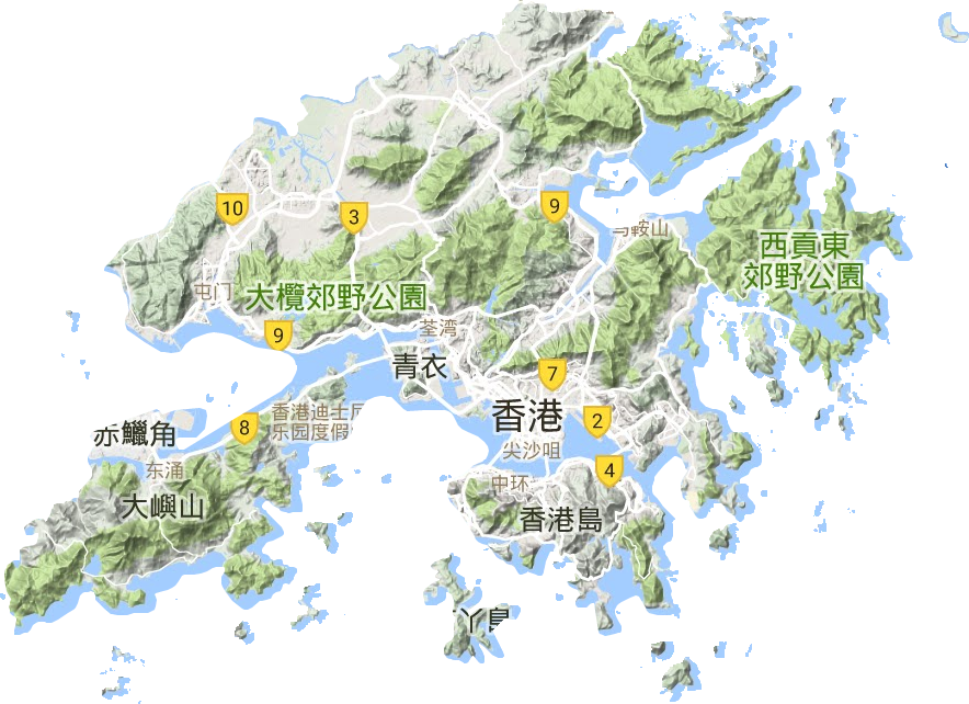 香港特别行政区地形图