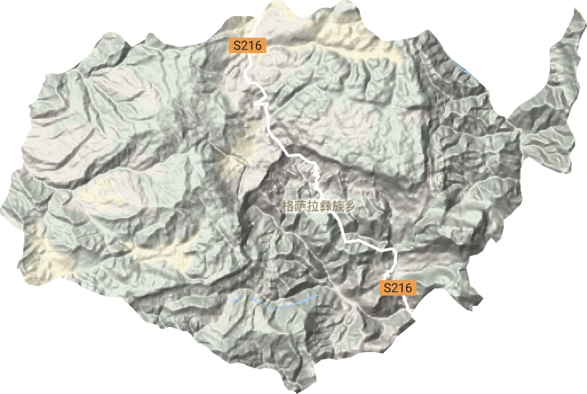 格萨拉彝族乡地形图