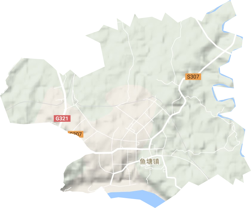鱼塘镇地形图