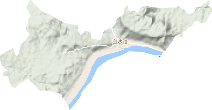 白沙镇地形图