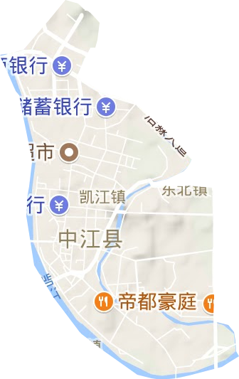 凯江镇地形图