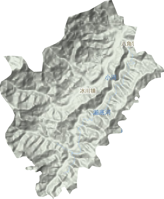 冰川镇地形图