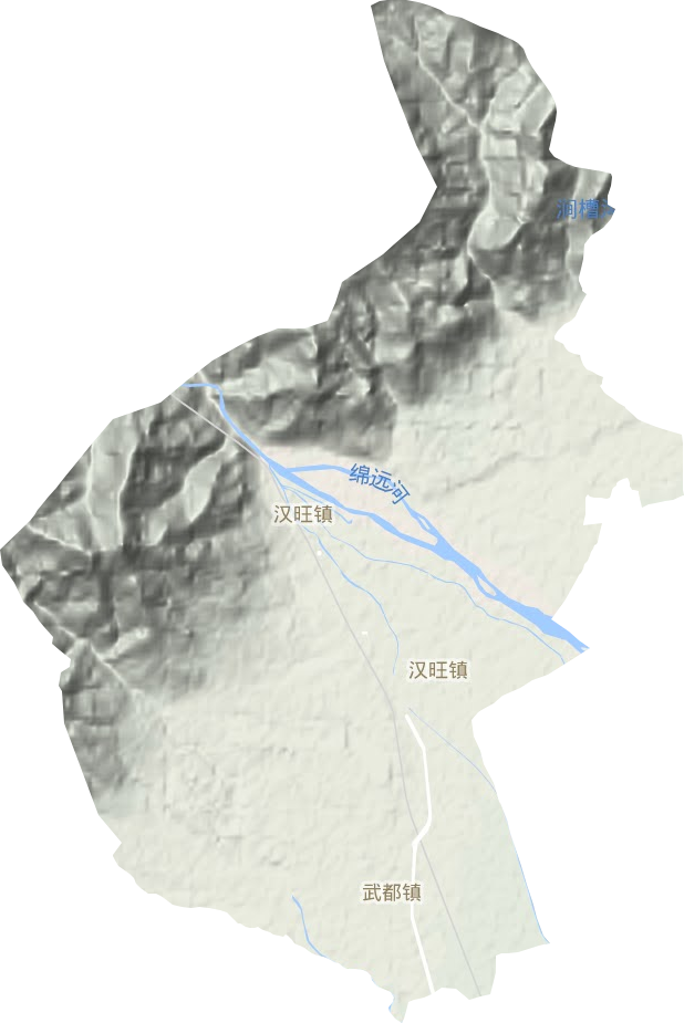 汉旺镇地形图