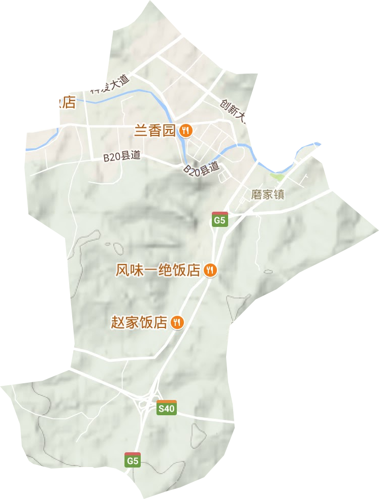 磨家镇地形图