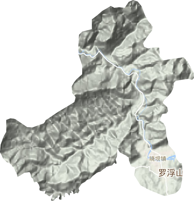 晓坝镇地形图