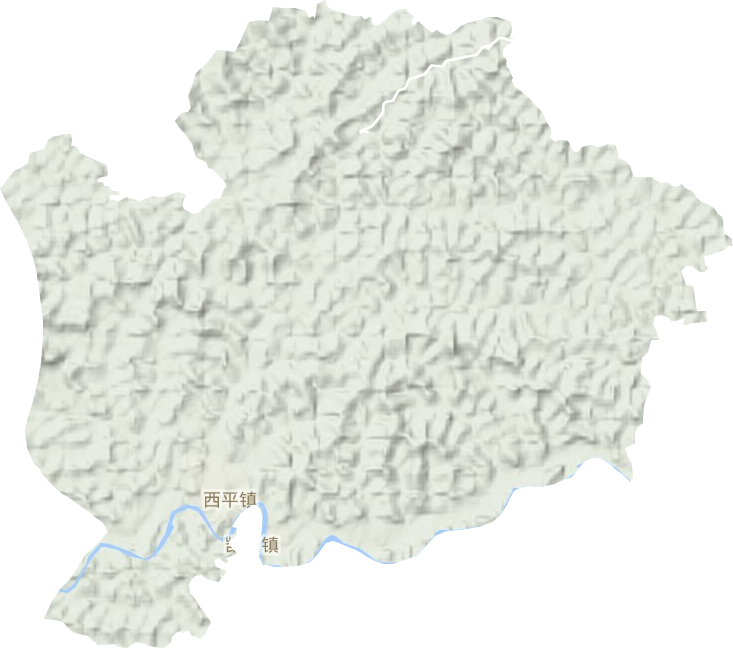 西平镇地形图