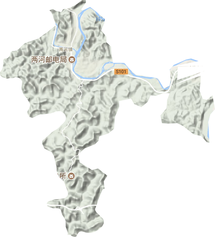 两河镇地形图