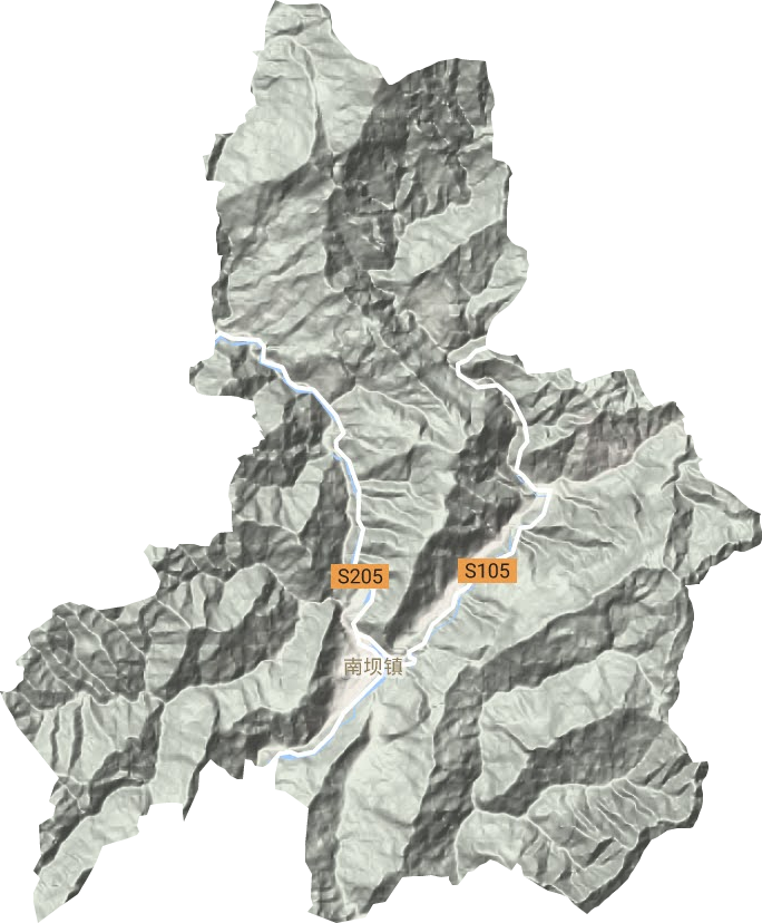 南坝镇地形图