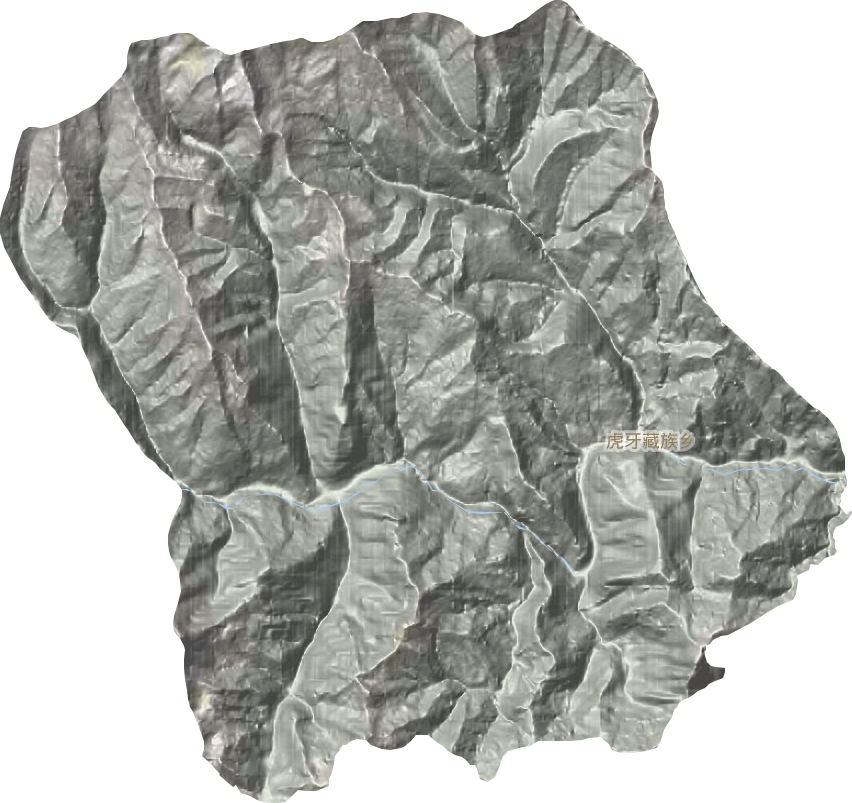 虎牙藏族乡地形图