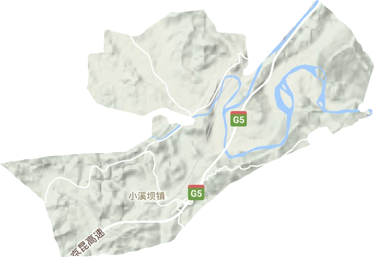 小溪坝镇地形图