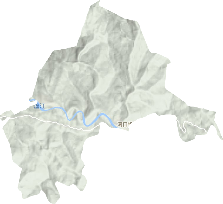 河口镇地形图