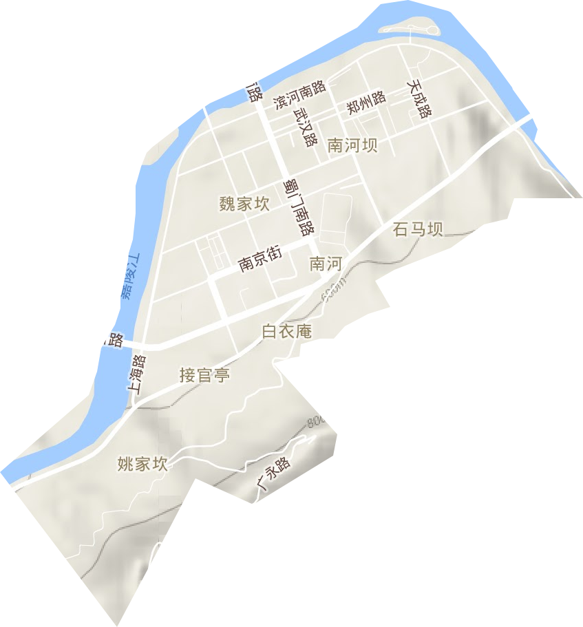 南河街道地形图