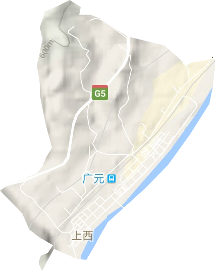 上西街道地形图