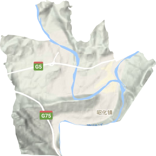 昭化镇地形图