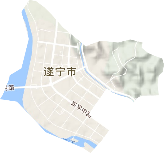 慈音街道地形图