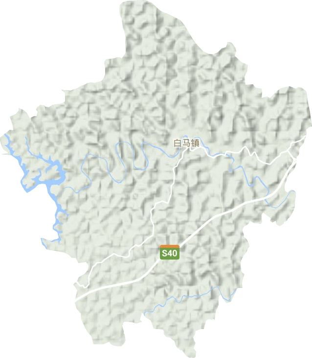 白马镇地形图