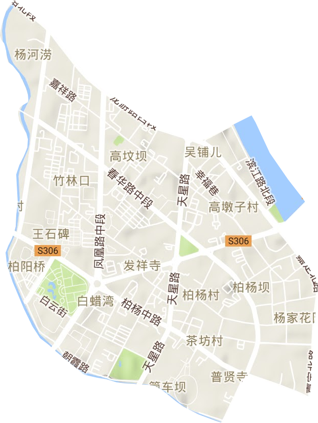 柏杨街道地形图