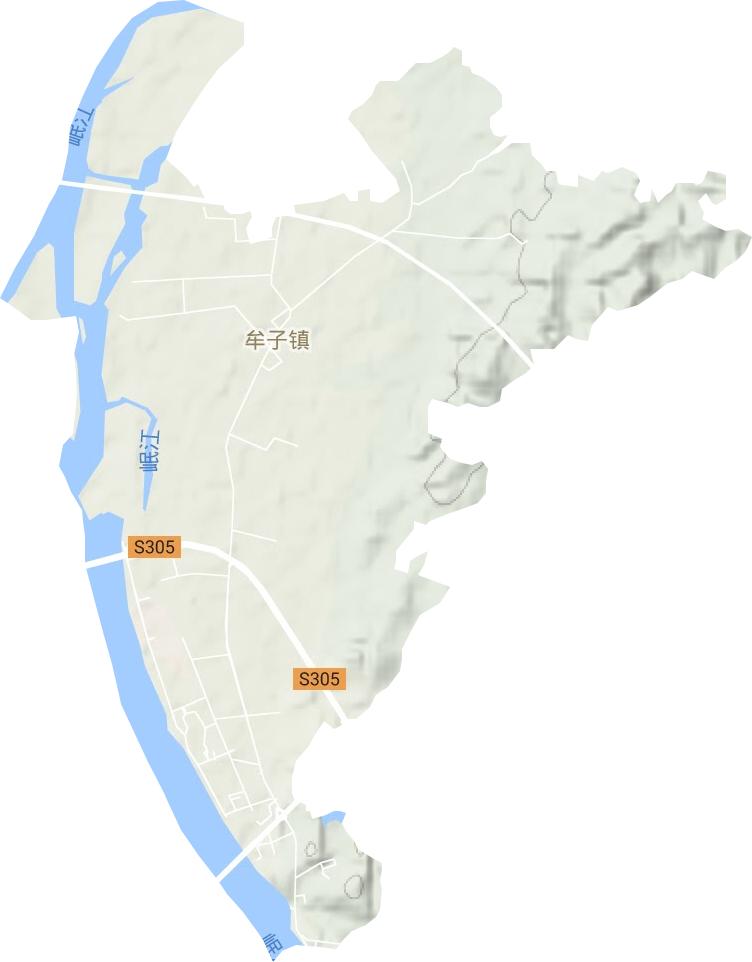 牟子镇地形图