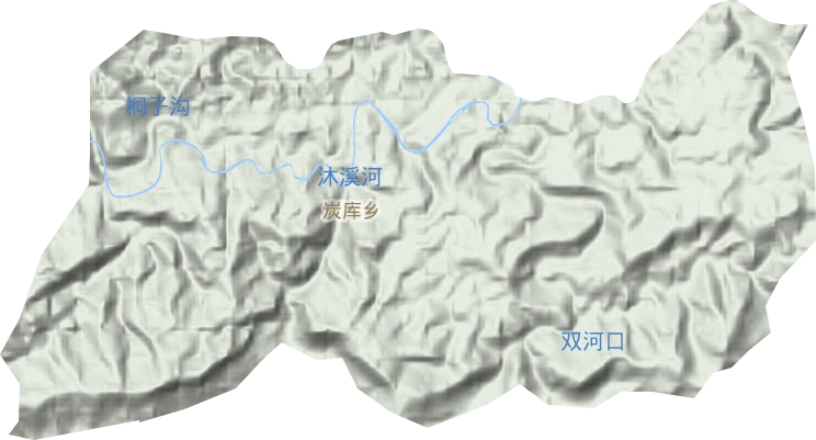 炭库乡地形图