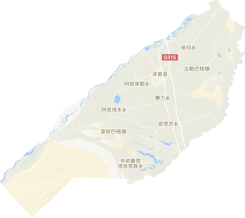 泽普县地形图