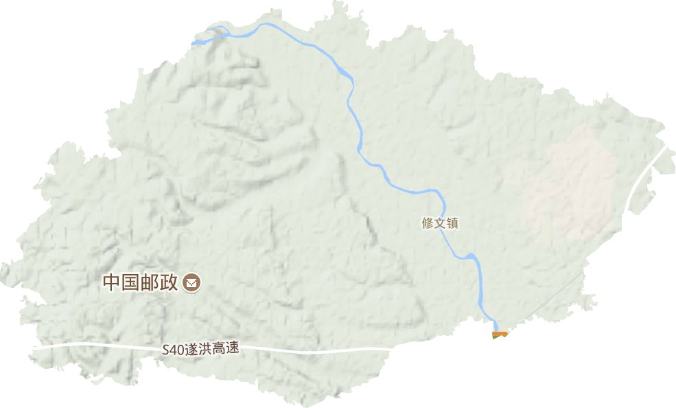 修文镇地形图