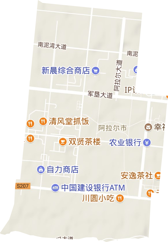 金银川路街道地形图