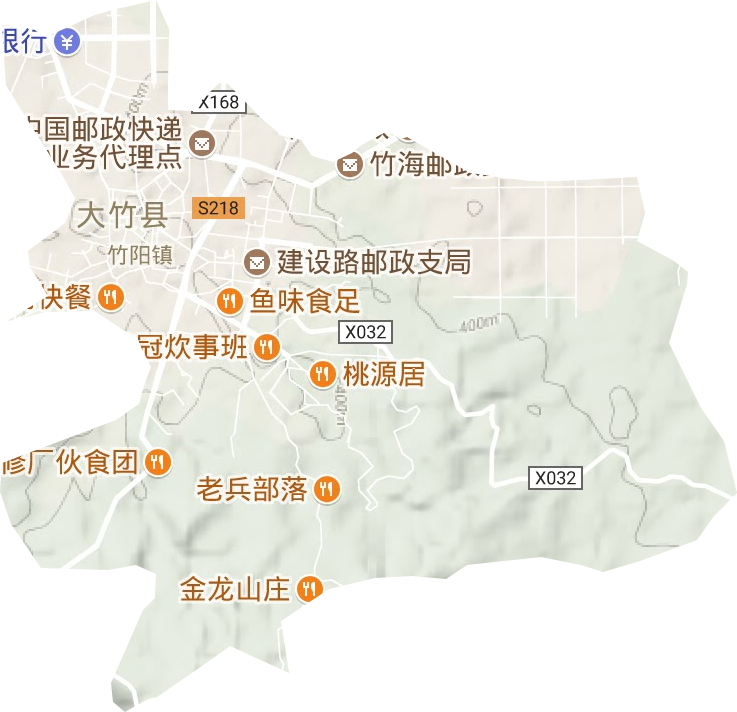 竹阳镇地形图
