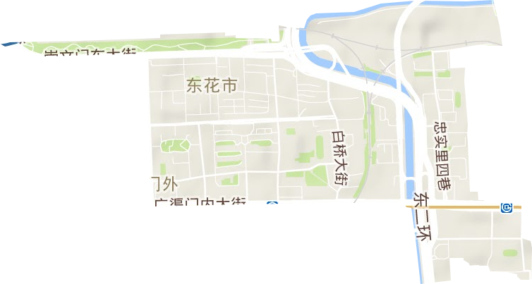 东花市街道地形图