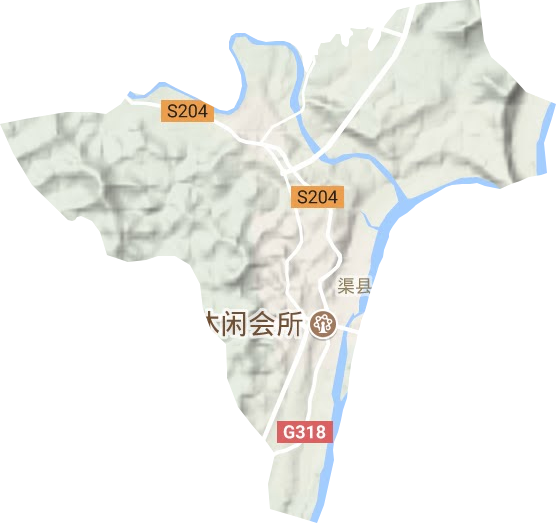渠江镇地形图