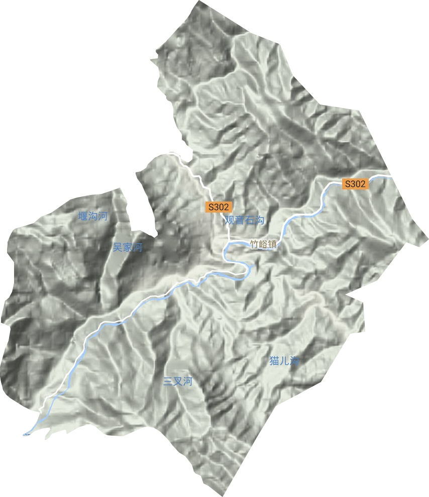 竹峪镇地形图