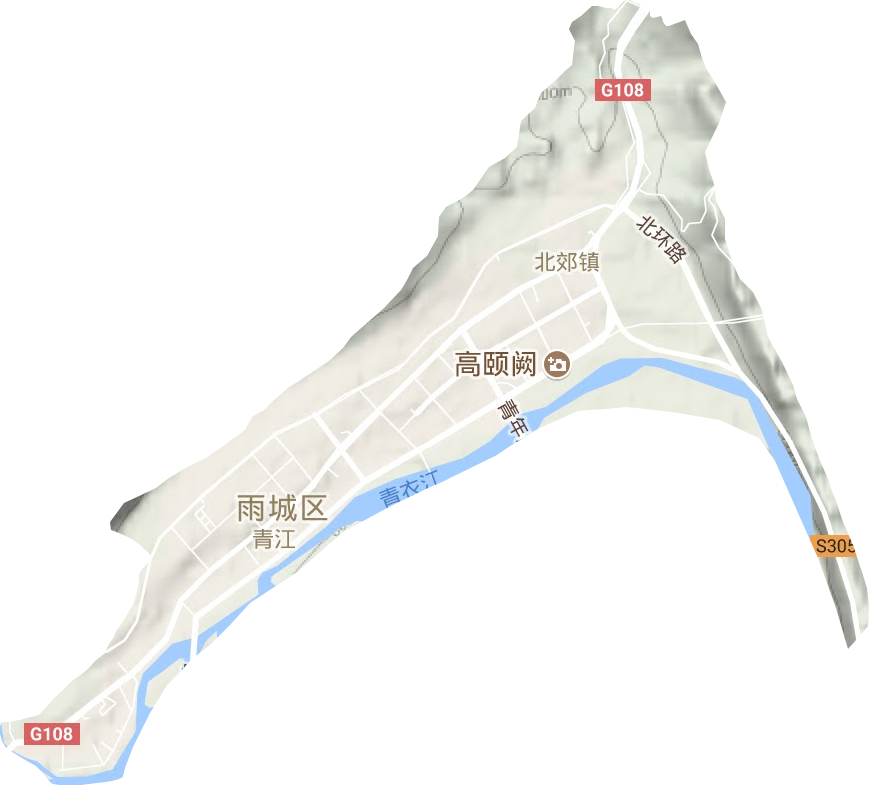 青江街道地形图