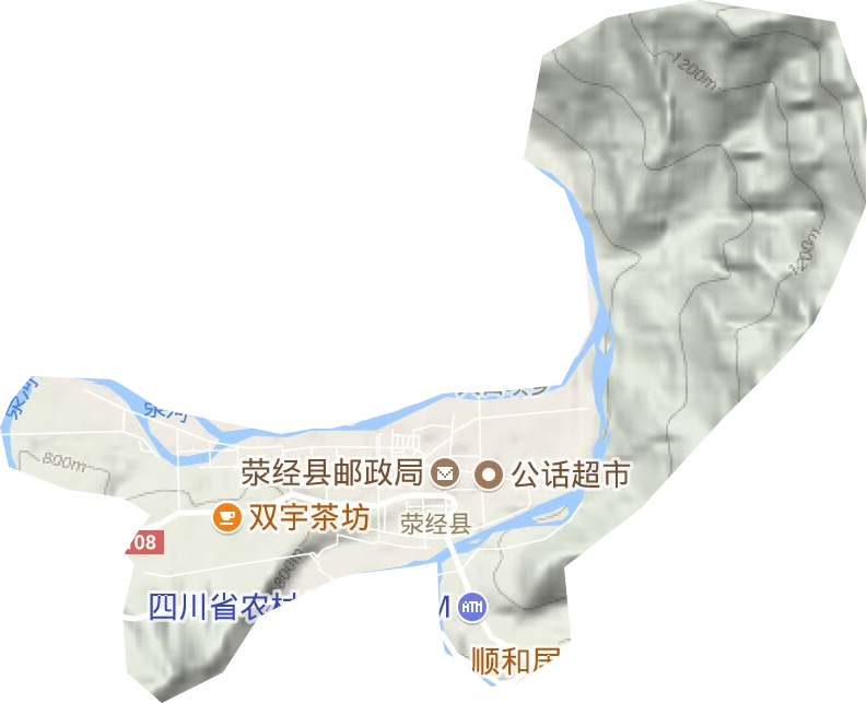 严道镇地形图