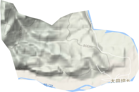 大田坝乡地形图