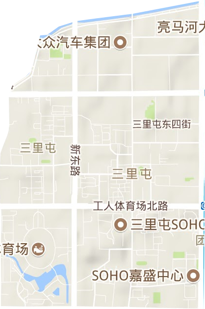 三里屯街道地形图