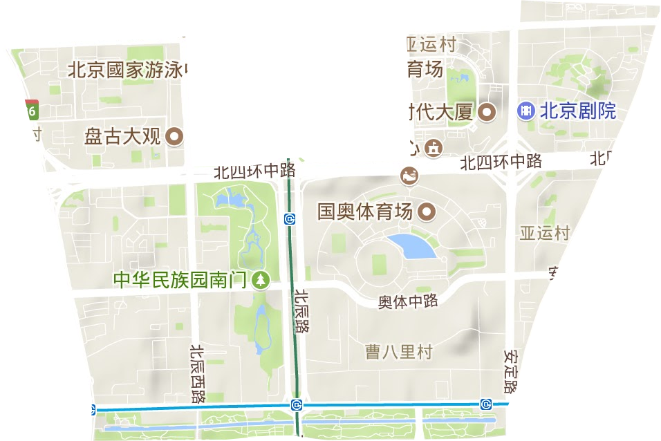 亚运村街道地形图