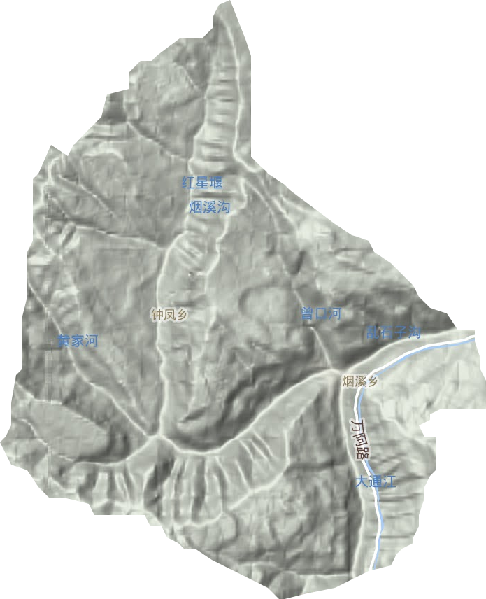 烟溪乡地形图