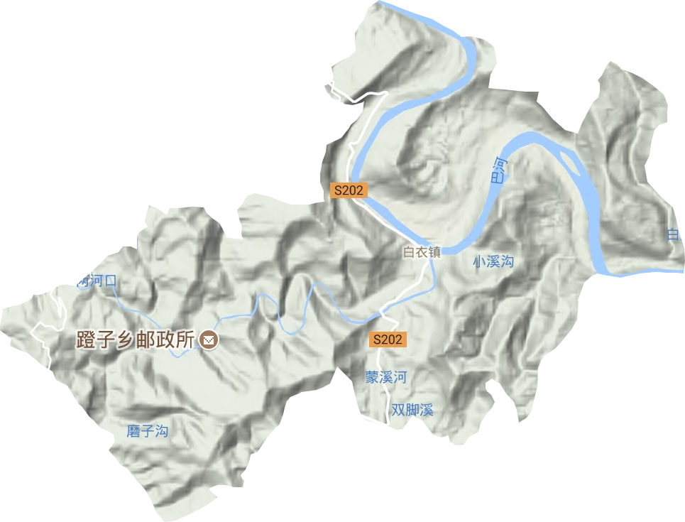白衣镇地形图
