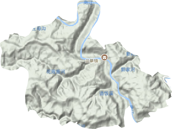兰草镇地形图