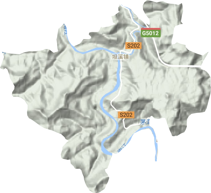 坦溪镇地形图