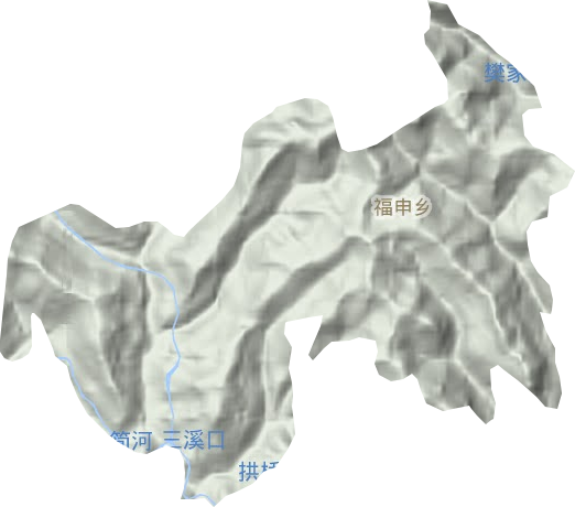 福申乡地形图