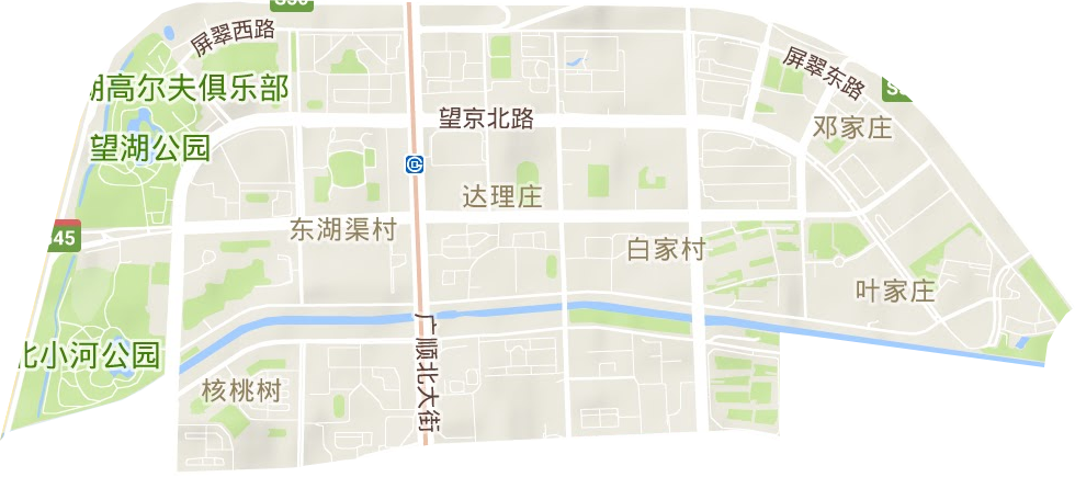 望京开发街道地形图