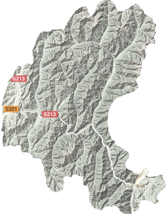 川主寺镇地形图