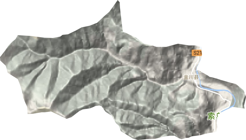 金川镇地形图