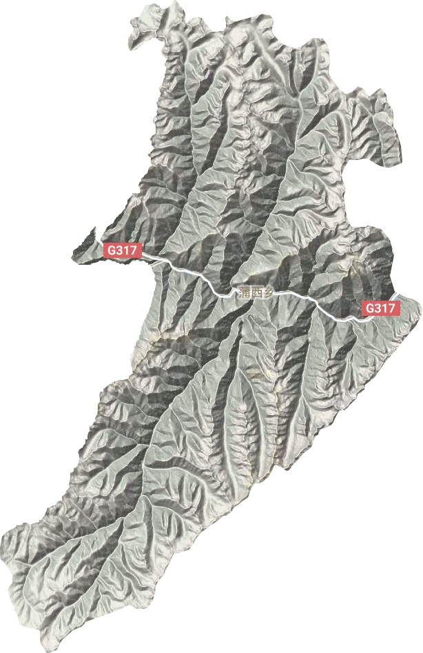 蒲西乡地形图