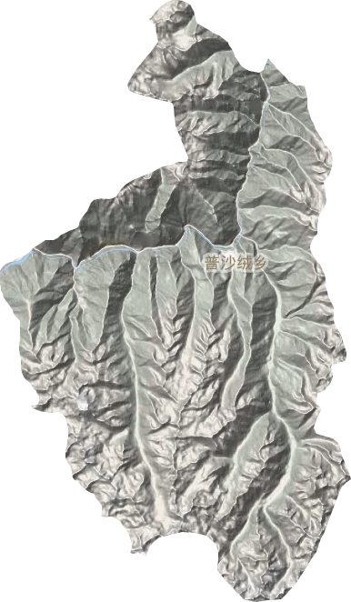普沙绒乡地形图