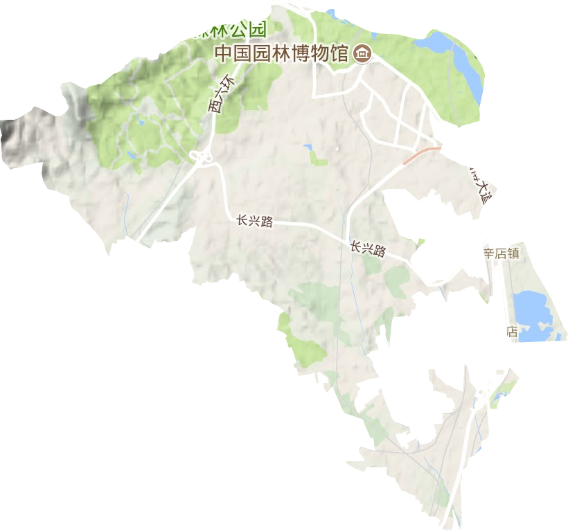 长辛店镇地形图