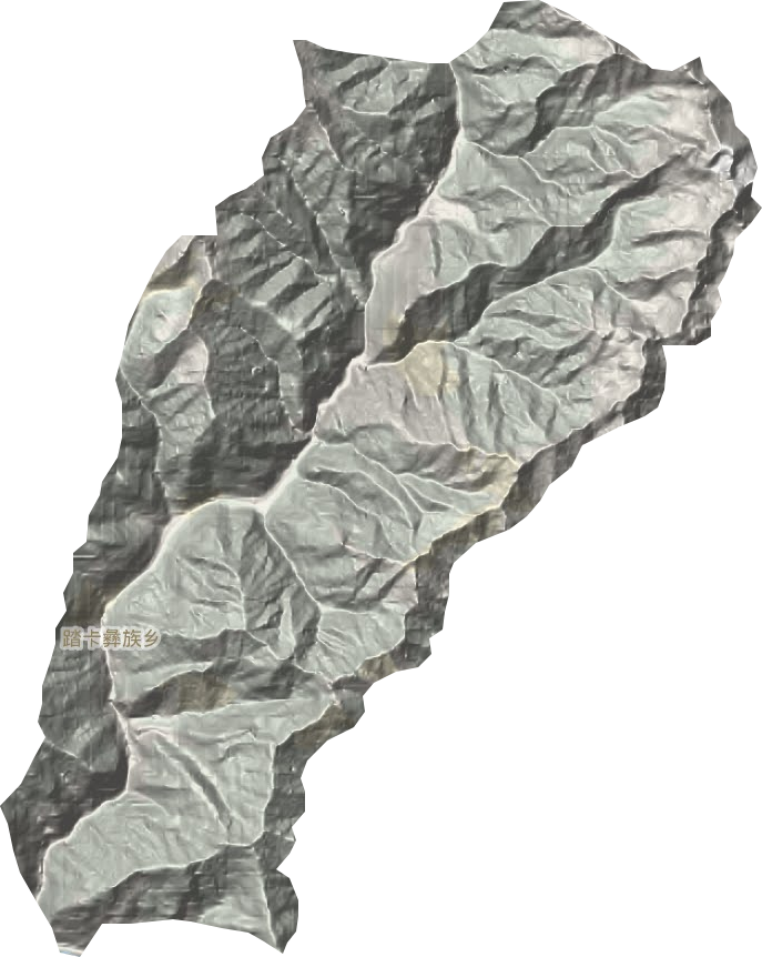踏卡彝族乡地形图