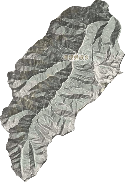 湾坝彝族乡地形图