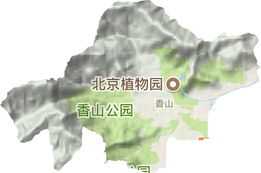 香山街道地形图