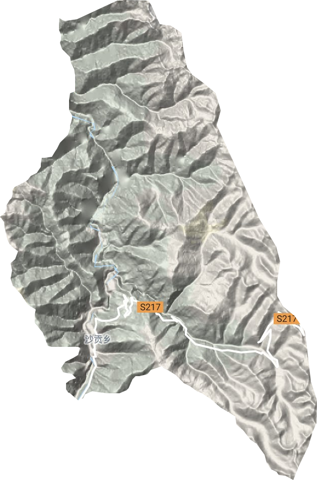 沙贡乡地形图
